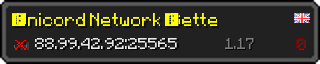 Userbar 320x64 in Minecraft-Stil für den Server 88.99.42.92:25565