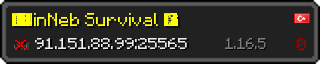 Userbar 320x64 in minecraft style for 91.151.88.99:25565