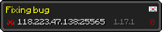 Userbar 320x64 in Minecraft-Stil für den Server 118.223.47.138:25565