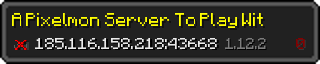 Userbar 320x64 in minecraft style for 185.116.158.218:43668