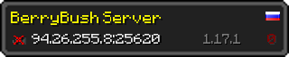 Userbar 320x64 in minecraft style for 94.26.255.8:25620