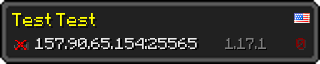 Userbar 320x64 in minecraft style for 157.90.65.154:25565