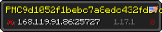 Userbar 320x64 in minecraft style for 168.119.91.86:25727