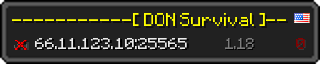 Userbar 320x64 in Minecraft-Stil für den Server 66.11.123.10:25565