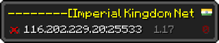 Userbar 320x64 in Minecraft-Stil für den Server 116.202.229.20:25533