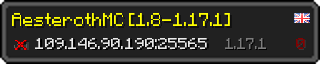 Userbar 320x64 in Minecraft-Stil für den Server 109.146.90.190:25565