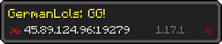 Userbar 320x64 in Minecraft-Stil für den Server 45.89.124.96:19279