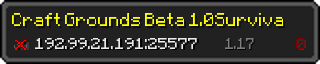 Userbar 320x64 in Minecraft-Stil für den Server 192.99.21.191:25577