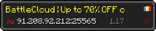 Userbar 320x64 in minecraft style for 91.208.92.212:25565