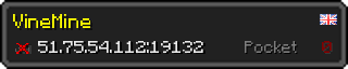 Userbar 320x64 in Minecraft-Stil für den Server 51.75.54.112:19132