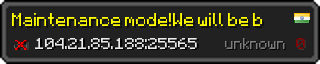 Userbar 320x64 in minecraft style for 104.21.85.188:25565