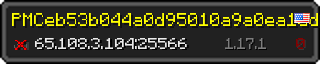 Userbar 320x64 in Minecraft-Stil für den Server 65.108.3.104:25566