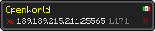 Userbar 320x64 in minecraft style for 189.189.215.211:25565