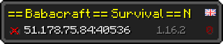 Userbar 320x64 in minecraft style for 51.178.75.84:40536