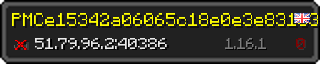 Userbar 320x64 in minecraft style for 51.79.96.2:40386