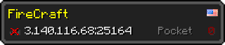 Userbar 320x64 in minecraft style for 3.140.116.68:25164