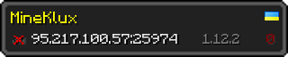 Userbar 320x64 in Minecraft-Stil für den Server 95.217.100.57:25974