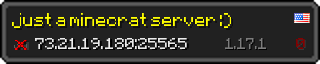 Userbar 320x64 in minecraft style for 73.21.19.180:25565