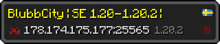 Userbar 320x64 in Minecraft-Stil für den Server 178.174.175.177:25565