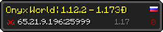 Userbar 320x64 in Minecraft-Stil für den Server 65.21.9.196:25999