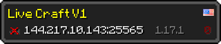 Userbar 320x64 in Minecraft-Stil für den Server 144.217.10.143:25565