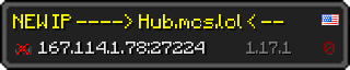 Userbar 320x64 in minecraft style for 167.114.1.78:27224