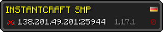 Userbar 320x64 in minecraft style for 138.201.49.201:25944