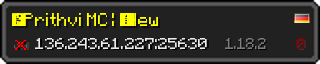 Userbar 320x64 in Minecraft-Stil für den Server 136.243.61.227:25630