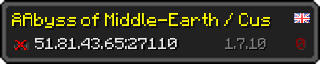 Userbar 320x64 in minecraft style for 51.81.43.65:27110