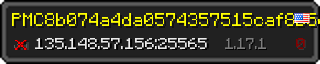 Userbar 320x64 in Minecraft-Stil für den Server 135.148.57.156:25565