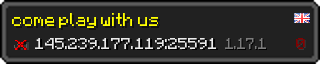 Userbar 320x64 in minecraft style for 145.239.177.119:25591