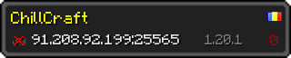 Userbar 320x64 in Minecraft-Stil für den Server 91.208.92.199:25565