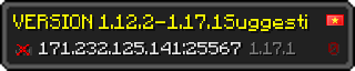 Userbar 320x64 in Minecraft-Stil für den Server 171.232.125.141:25567