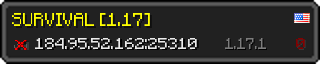Userbar 320x64 in Minecraft-Stil für den Server 184.95.52.162:25310
