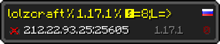 Userbar 320x64 in minecraft style for 212.22.93.25:25605