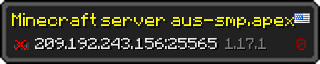 Userbar 320x64 in minecraft style for 209.192.243.156:25565