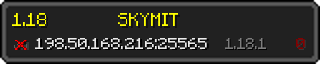 Userbar 320x64 in Minecraft-Stil für den Server 198.50.168.216:25565