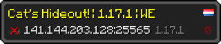 Userbar 320x64 in minecraft style for 141.144.203.128:25565