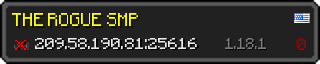 Userbar 320x64 in Minecraft-Stil für den Server 209.58.190.81:25616