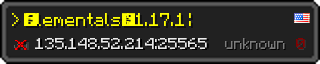 Userbar 320x64 in Minecraft-Stil für den Server 135.148.52.214:25565