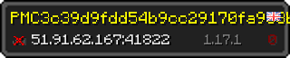 Userbar 320x64 in minecraft style for 51.91.62.167:41822