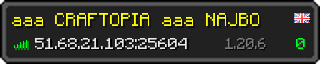 Userbar 320x64 in minecraft style for 51.68.21.103:25604