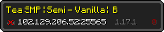 Userbar 320x64 in minecraft style for 102.129.206.52:25565
