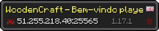 Userbar 320x64 in Minecraft-Stil für den Server 51.255.218.40:25565