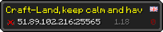 Userbar 320x64 in minecraft style for 51.89.102.216:25565