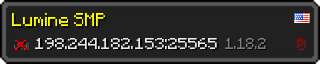 Userbar 320x64 in minecraft style for 198.244.182.153:25565