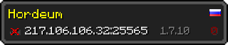 Userbar 320x64 in minecraft style for 217.106.106.32:25565