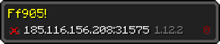 Userbar 320x64 in Minecraft-Stil für den Server 185.116.156.208:31575