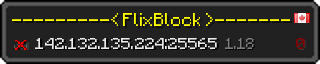 Userbar 320x64 in Minecraft-Stil für den Server 142.132.135.224:25565