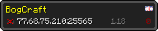 Userbar 320x64 in Minecraft-Stil für den Server 77.68.75.210:25565